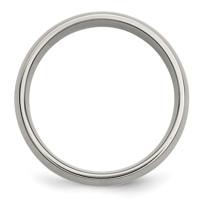 Chisel Titanium Brushed with 14k Gold Inlay 8mm Band