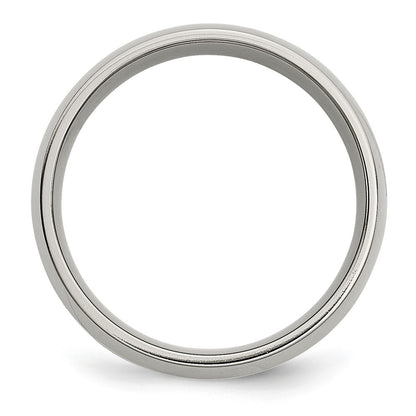 Chisel Titanium Polished with 14k Gold Inlay 8mm Band