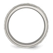 Chisel Titanium Polished and Hammered 6mm Ridged Edge Band