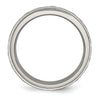 Chisel Titanium Polished and Hammered 6mm Ridged Edge Band