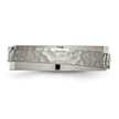 Chisel Titanium Polished and Hammered 6mm Ridged Edge Band