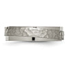 Chisel Titanium Polished and Hammered 6mm Ridged Edge Band