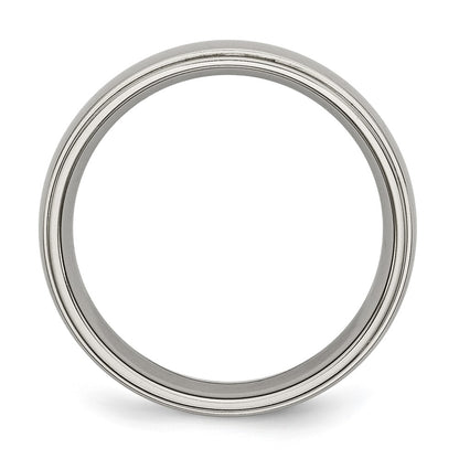 Chisel Titanium Polished 6mm Ridged Edge Band