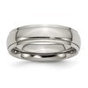 Chisel Titanium Polished 6mm Ridged Edge Band