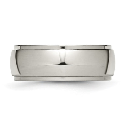 Chisel Titanium Polished 8mm Ridged Edge Band