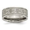 Chisel Titanium Brushed Center 8mm Scroll Design Band