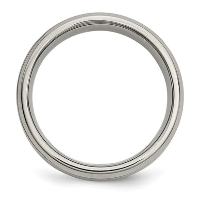 Chisel Titanium Brushed Center 1/20 Carat Diamond 7mm Band