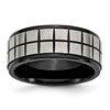 Chisel Titanium Brushed Center Black IP-plated 9mm Band