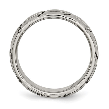 Chisel Titanium Brushed and Polished 8mm Band