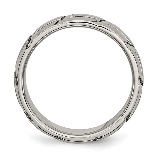 Chisel Titanium Brushed and Polished 8mm Band
