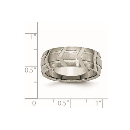 Chisel Titanium Brushed and Polished 8mm Band