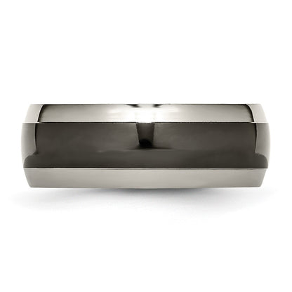 Chisel Titanium Grey and Black Ti Polished 8mm Band