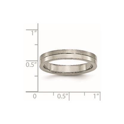 Chisel Titanium Brushed and Polished 4mm Grooved Band