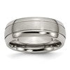 Chisel Titanium Brushed and Polished 8mm Grooved Band