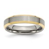 Chisel Titanium Brushed Yellow IP-plated 5mm Beveled Edge Band