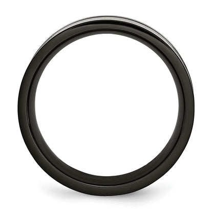 Chisel Titanium Polished Black IP-plated with Carbon Fiber Inlay 9mm Band