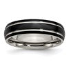 Chisel Titanium Polished Black IP-plated 6mm Grooved Band