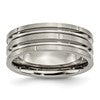 Chisel Titanium Polished and Satin 8mm Grooved and Notched Band