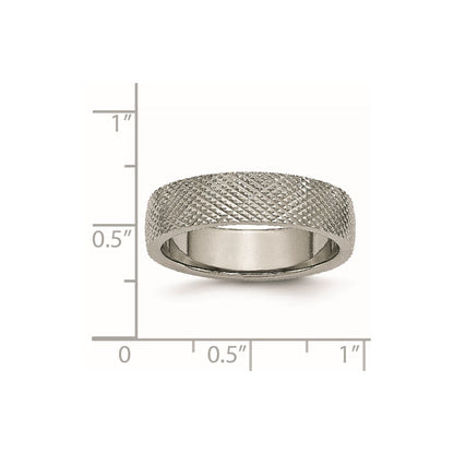 Chisel Titanium Polished and Textured 6mm Band