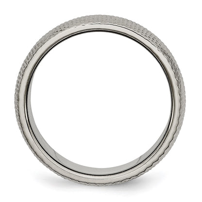 Chisel Titanium Polished and Textured 8mm Band