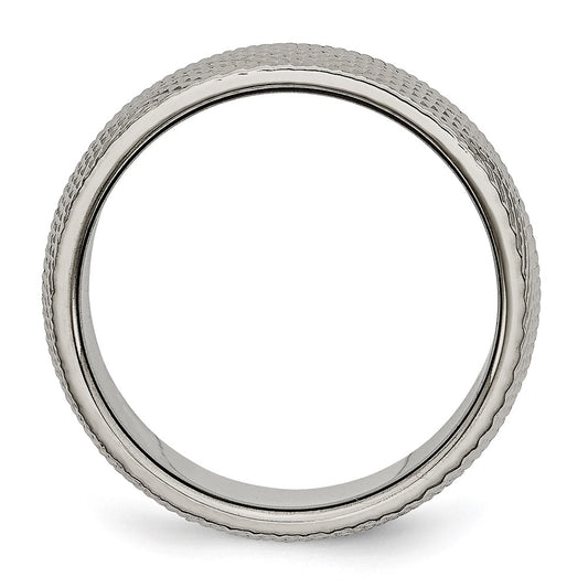 Chisel Titanium Polished and Textured 8mm Band
