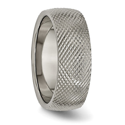 Chisel Titanium Polished and Textured 8mm Band