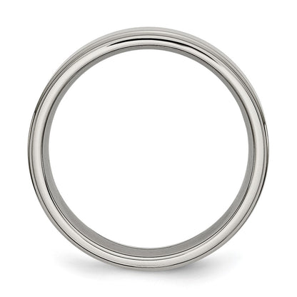 Chisel Titanium Polished 6mm Ridged Edge Band