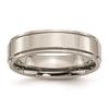 Chisel Titanium Polished 6mm Ridged Edge Band