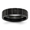 Chisel Titanium Brushed and Polished Black IP-plated 6mm Notched Band