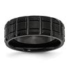 Chisel Titanium Brushed and Polished Black IP-plated 8mm Notched Band