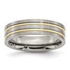 Chisel Titanium Brushed Yellow IP-plated 6mm Grooved Band
