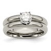 Chisel Titanium Polished with CZ Ring