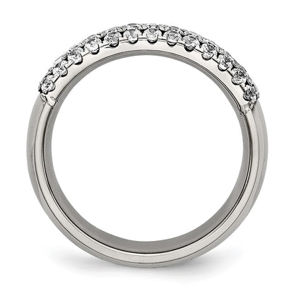 Chisel Titanium Polished Multi-row CZ 7mm Band