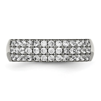 Chisel Titanium Polished Multi-row CZ 7mm Band