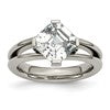 Chisel Titanium Polished with CZ Ring