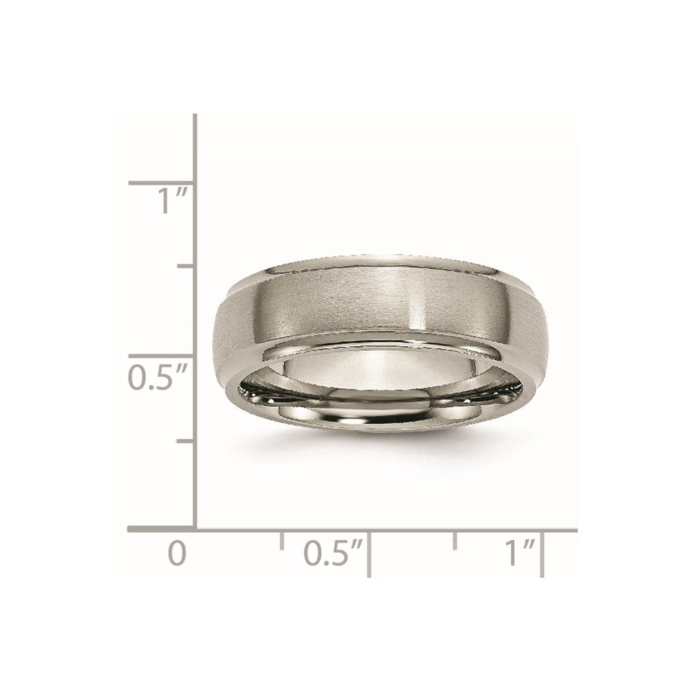 Chisel Titanium Polished Rose IP-plated Synthetic Leather Inlay in Clear Epoxy 8mm Band
