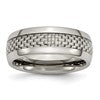 Chisel Titanium Polished with Grey Carbon Fiber Inlay 8mm Band