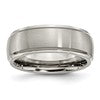 Chisel Titanium Brushed Center 8mm Ridged Edge Band