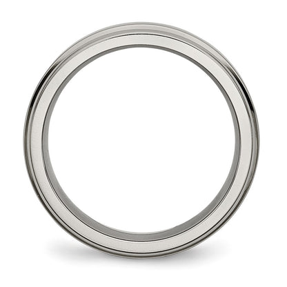 Chisel Titanium Polished 6mm Grooved Edge Band