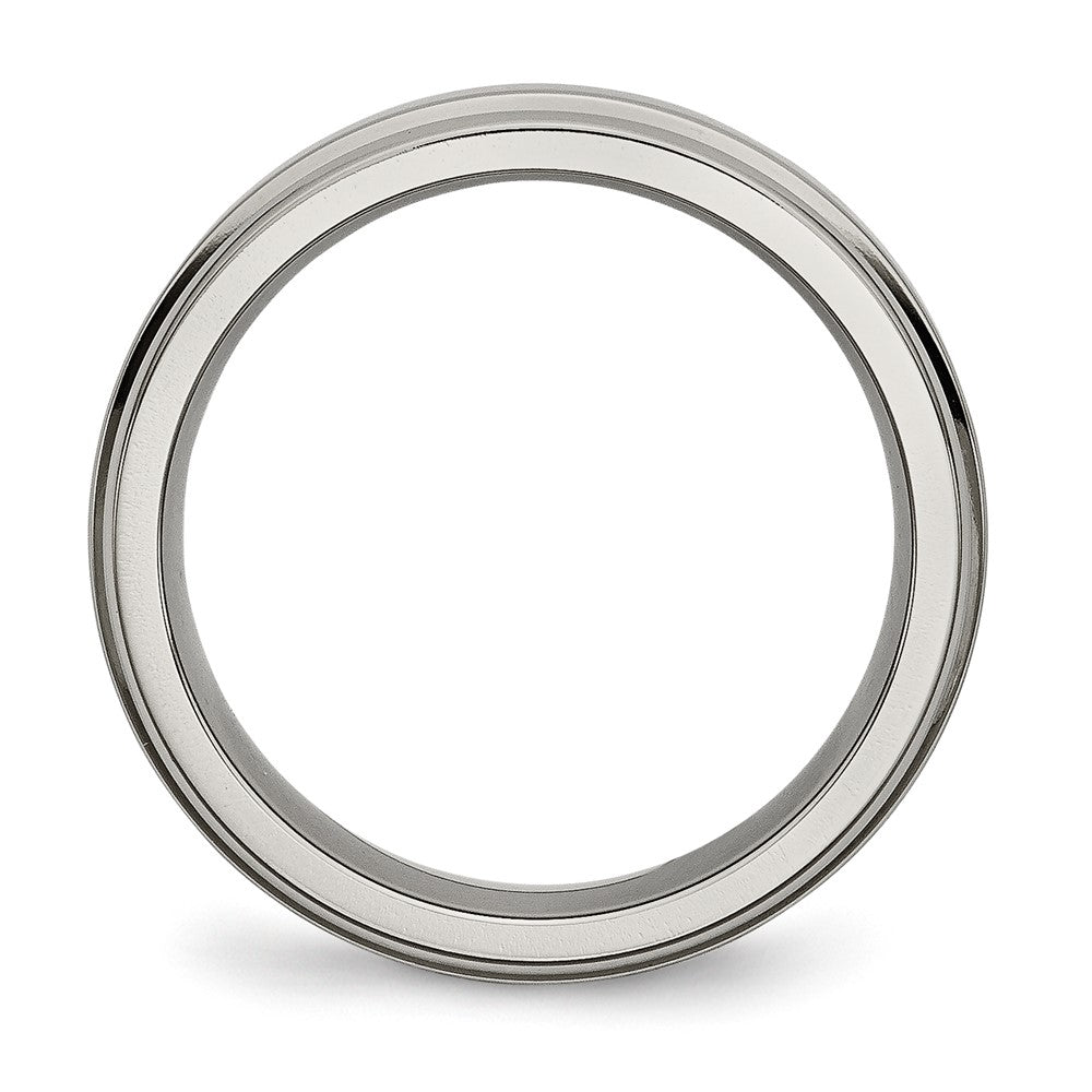 Chisel Titanium Polished 6mm Grooved Edge Band