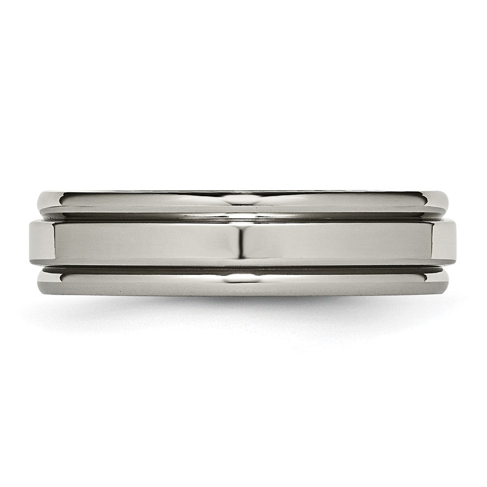 Chisel Titanium Polished 6mm Grooved Edge Band