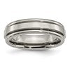 Chisel Titanium Polished 6mm Grooved Edge Band