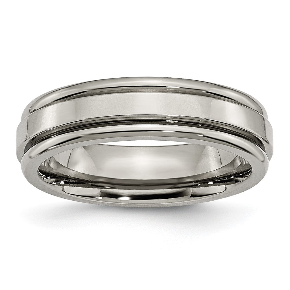 Chisel Titanium Polished 6mm Grooved Edge Band