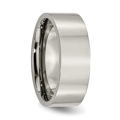Chisel Titanium Polished 8mm Flat Band