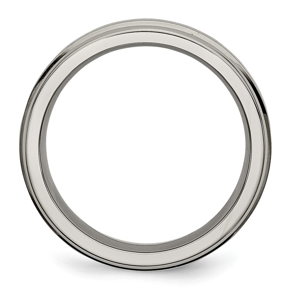 Chisel Titanium Satin and Polished 6mm Grooved Edge Band