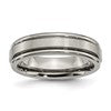 Chisel Titanium Satin and Polished 6mm Grooved Edge Band