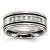 Chisel Titanium Brushed Polished and Enameled 1/2 Carat Diamond 9mm Band
