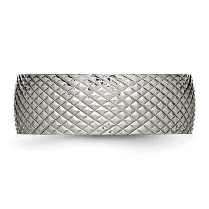 Chisel Titanium Polished and Textured 8mm Band