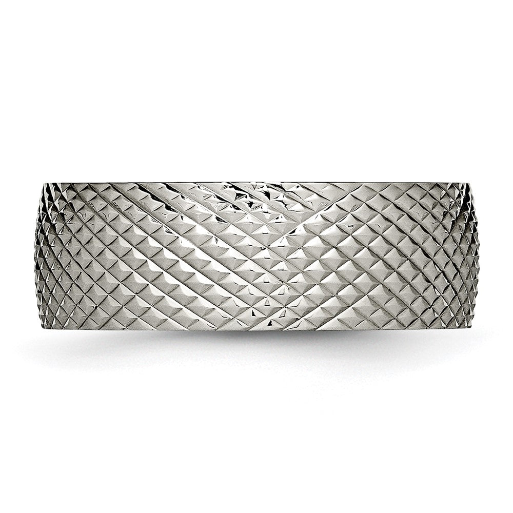 Chisel Titanium Polished and Textured 8mm Band