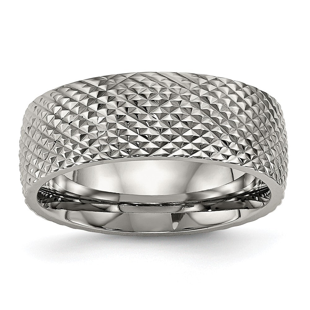 Chisel Titanium Polished and Textured 8mm Band